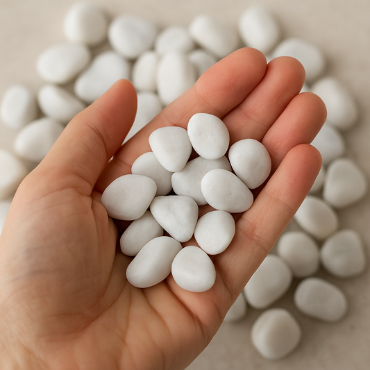 White Turkish Dolomite Pebbles Natural Decorative Stones
